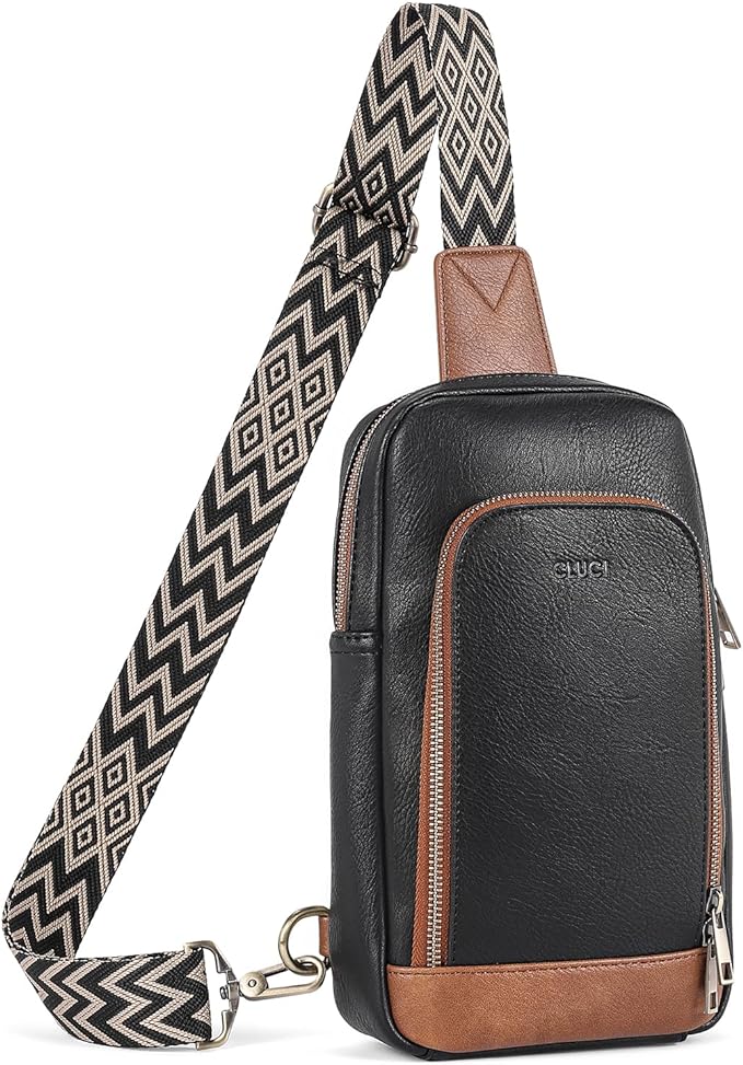 CLUCI Crossbody Bags for Women Men,Leather Sling Bag Cross Body Backpack for Woman Gifts for Women Birthday Unique