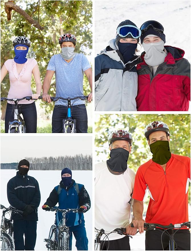 SATINIOR 9 Pcs Ski Mask Men Balaclava Pasa Montañas para Hombre Hood Protection Full Face Cover Cooling Neck Gaiter Bandana