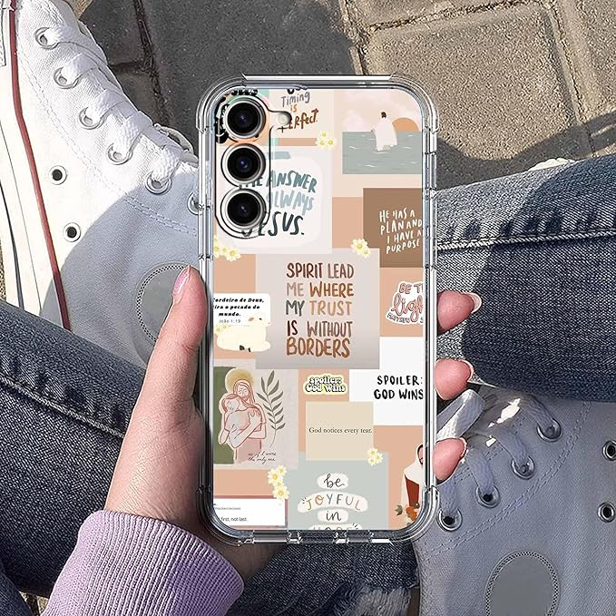 Case for Samsung Galaxy S23+ with Christian Quotes Design,Jesus God Bible Verse Pattern,Clear Soft TPU Bumper Phone Cover,6.6"(Christian,S23P)