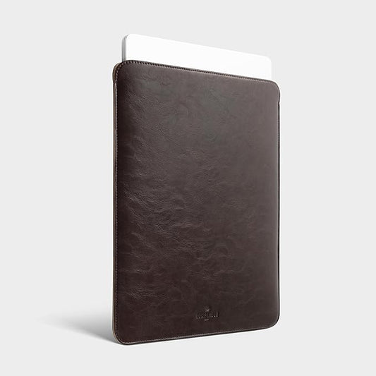 Comfyable Laptop Sleeve 13 Inch Precisely Compatible with MacBook Air M4 2025-2018 & MacBook Pro M2 2022 M1 2020-2016, Faux Leather Cover Case, Dark Brown
