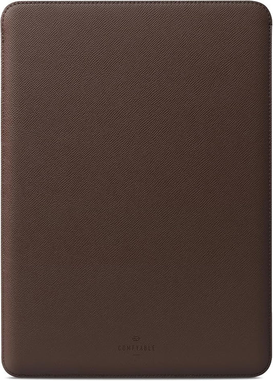 Comfyable Laptop Sleeve 13 Inch Precisely Compatible with MacBook Air M4 2025-2018 & MacBook Pro M2 2022 M1 2020-2016, Faux Leather Cover Case, Coffee