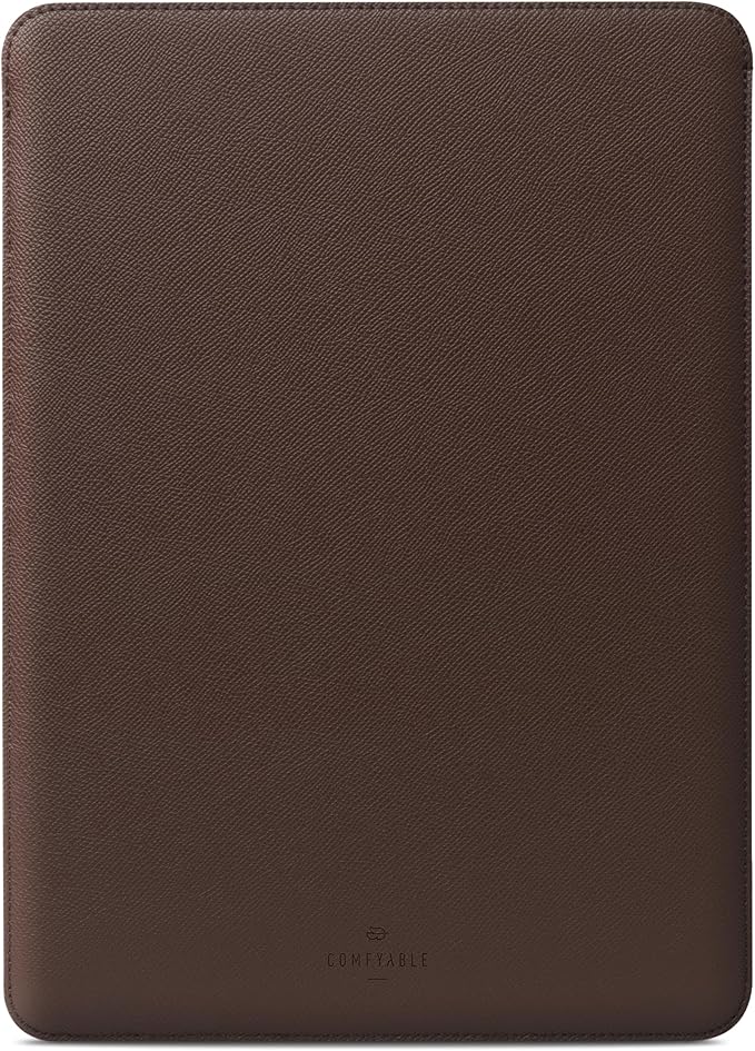 Comfyable Laptop Sleeve 14 Inch Precisely Compatible with MacBook Pro M4 M3 M2 M1 Pro/Max 2024, Faux Leather Cover Case 14 in, Coffee