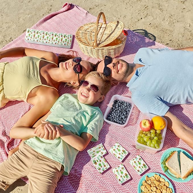 100 Pack Facial Tissue Mini Paper Pocket Tissues Small Size Travel Tissue Packs for Wedding Party Favors Graduation Celebration, 3 Ply, 2.8 x 2.2 In(Cactus)