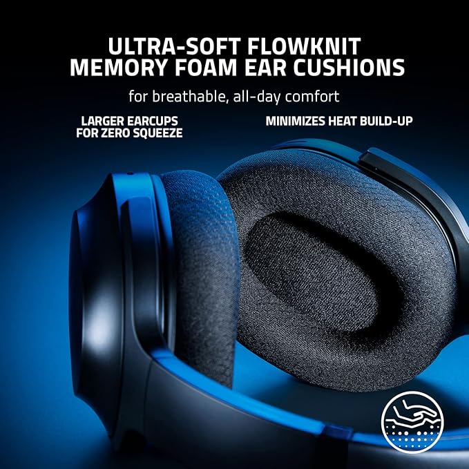 Razer Barracuda Wireless Gaming & Mobile Headset (PC, Playstation, Switch, Android, iOS): 2.4GHz Wireless + Bluetooth - Integrated Noise-Cancelling Mic - 50mm Drivers - 40 Hr Battery - Black (Renewed)