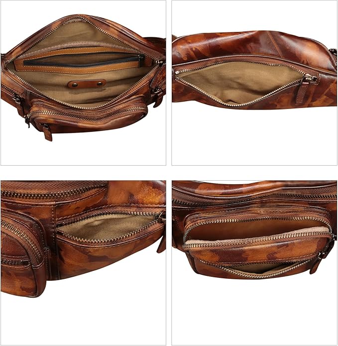 Genuine Leather Fanny Pack for Women and Men Vintage Handmade Leather Waist Bag Sling Bag Backpack Purse Crossbody Bags (Multicolor)