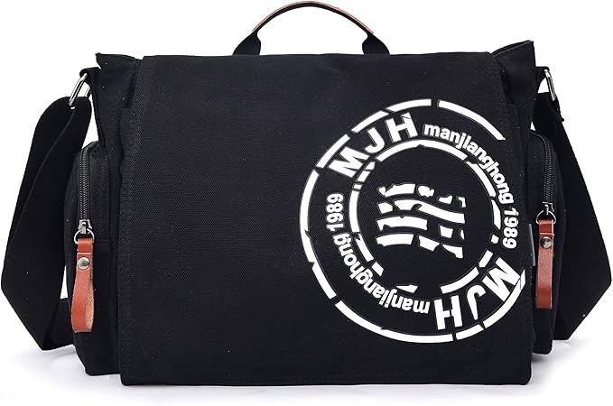 FSD.WG Satchel Messenger Bag for Men Canvas,Travel Shoulder bag 13.5" Laptop Bags