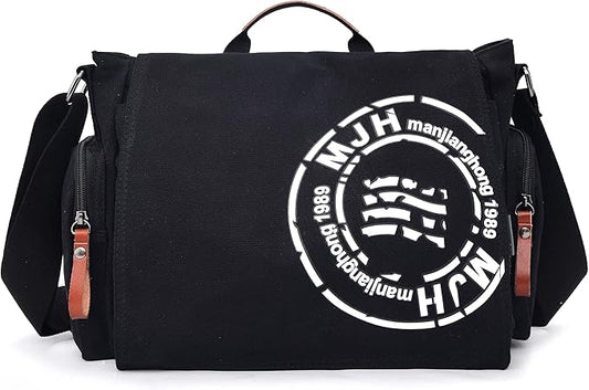 FSD.WG Satchel Messenger Bag for Men Canvas,Travel Shoulder bag 13.5" Laptop Bags