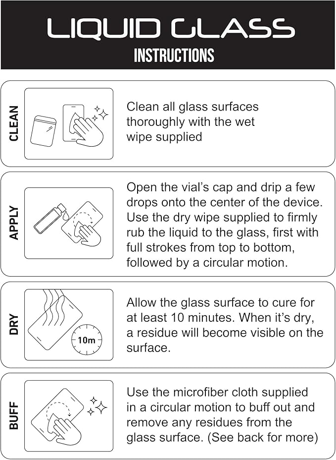 Liquid Glass Screen Protector for Up to 12 Devices Universal Fit for All Smartphones Tablets and Watches Scratch and Shatter Resistant Wipe On Nano Protection - 3 Bottles