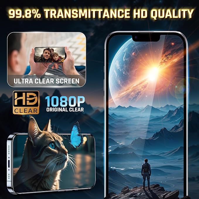 TEMPRTEK+ for iPhone 13 Pro Max/14 Plus Privacy Glass Screen Protector 2 Pack (9H+ Military Grade 3X Protection) Long Last Shatterproof Tempered Glass-Anti Scratch/Fingerprint [Full Coverage] Anti-Spy