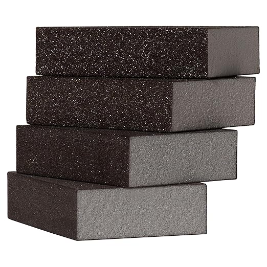 Furniture Clinic Sanding Block - Pack of 4 Wet & Dry Sanding Sponges (Coarse 60 / Medium 80 / Fine 120 220) - Abrasive Grit Sandpaper Blocks for Wood, Walls & Ceilings