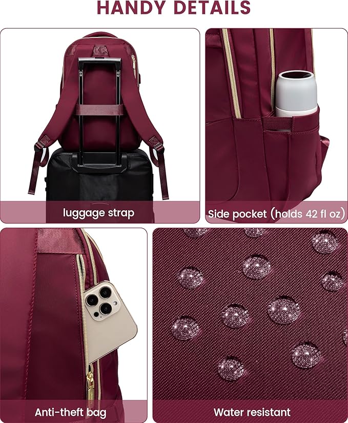 LOVEVOOK Laptop Backpack for Women, 15.6 Inch Slim Computer Bag with Separate Computer Compartment for Travel Business Work