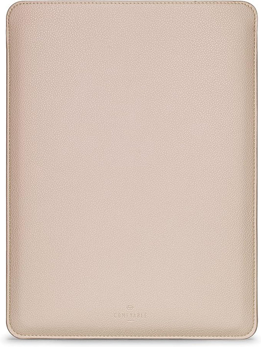 Comfyable Laptop Sleeve 13 Inch Precisely Compatible with MacBook Air M4 2025-2018 & MacBook Pro M2 2022 M1 2020-2016, Faux Leather Cover Case, Sand