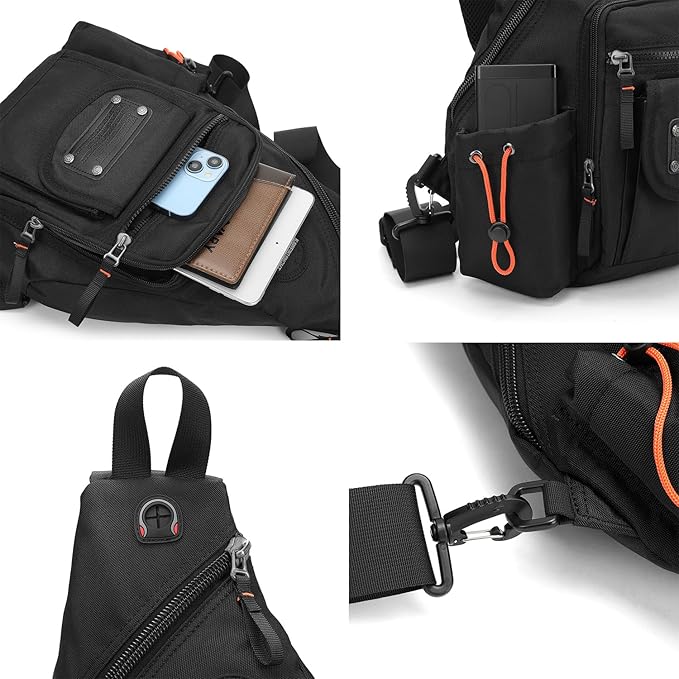 Large Sling Backpack, Sling Chest Bag Shoulder Crossbody Daypacks Fits 14.1-Inch Laptop for Travel Outdoor Men Women