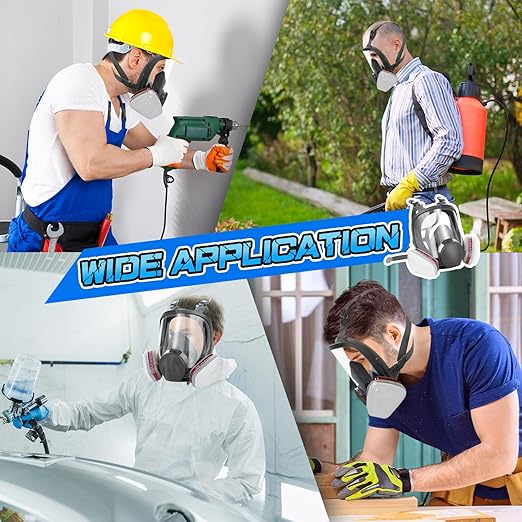 Full Face Respirator Gas Mask, 6800 Reusable Respirator Mask with Filters 6001 & 2097, Anti-fog, Dust-proof Organic Vapor Gas Mask for Painting, Welding, Sanding, Polishing, Dust, Woodworking