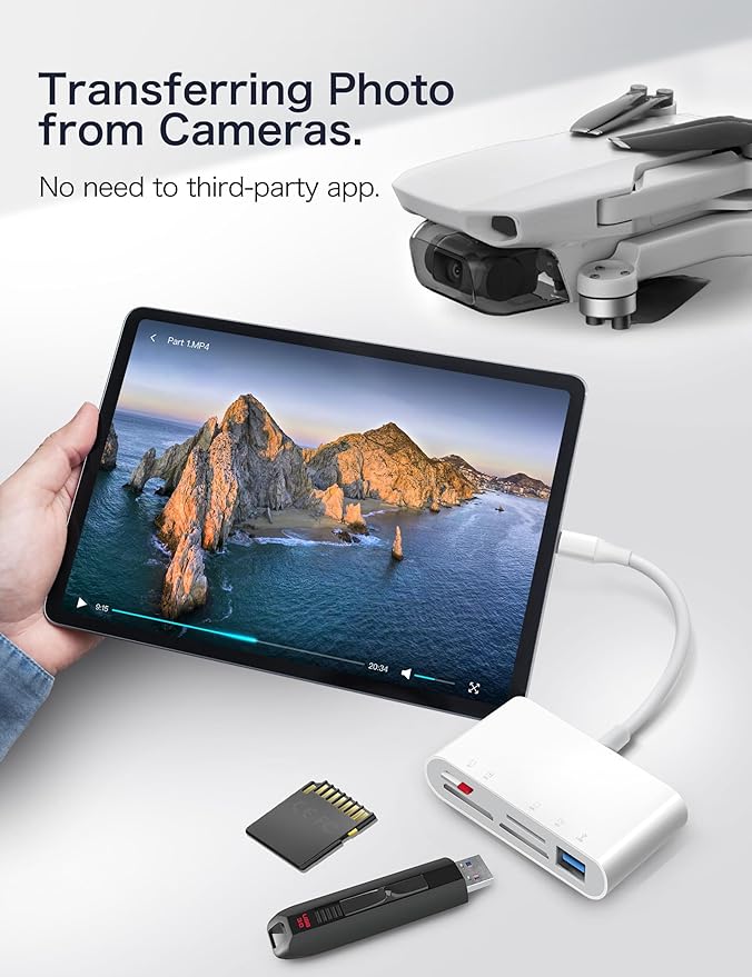 USB C SD Card Reader, 5 in 1 USB-C to Memory Card Adapter with SD MicroSD MS Memory Stick XD Picture Slots & USB Female Port Compatible with iPhone 15 iPad Mac MacBook Pro/Air/Mini Laptop