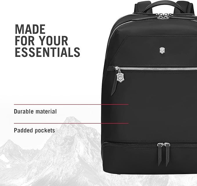 Victorinox Victoria Signature Deluxe Backpack - Professional Laptop Backpack for Women - Holds Computer & Tablet - Includes Clutch - 18 Liters, Black