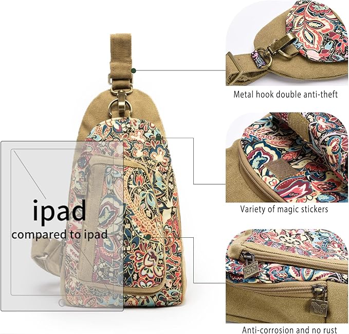 Black Butterfly Canvas Chest Bag, Small Chest Pack, Crossbody Bag for Travel, Inclined Shoulder Bag