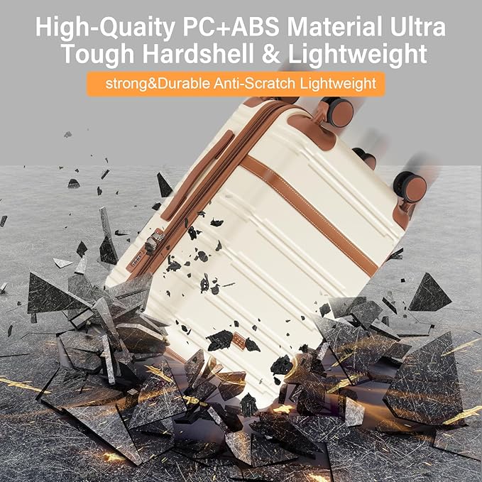 carry on Luggage Sets,20 Inch Expandable with TSA Lock Carry-on suitcases with spinner wheels,Hard Shell Travel Luggage airline approved (Pink, 3 Piece Sets (20/DB/TB))