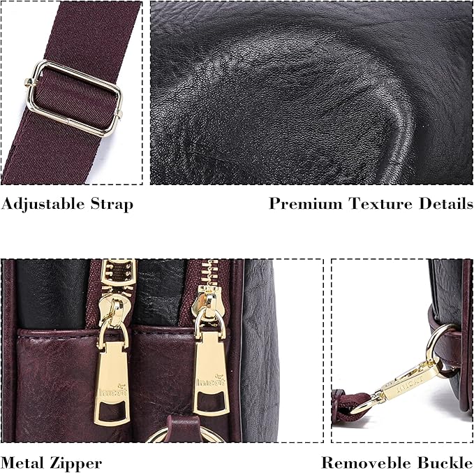 Haytijoe Crossbody Bags for Women Leather Sling Bag Anti-theft Cross Body Bag Travel Sling Purse Chest Bags Fanny Packs