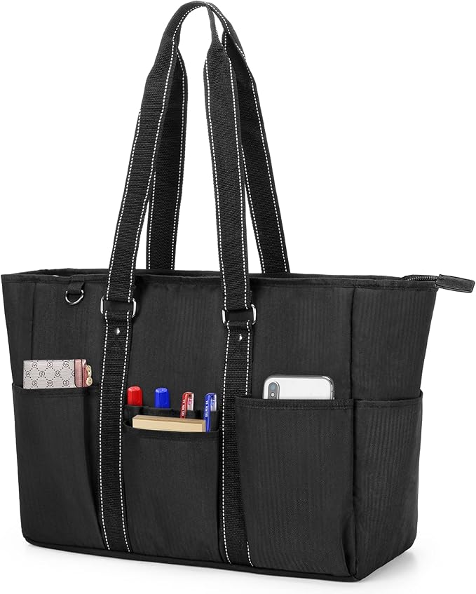 Trunab Teacher Utility Tote Bag with Multiple Pockets, Padded Compartment for 15.6" Laptop for working