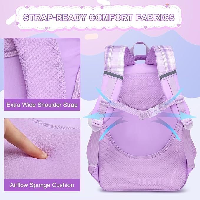 MOMUVO Girls Backpack with Lunch Box, Backpacks for Teen Girls, Backpack and Lunch Box Set