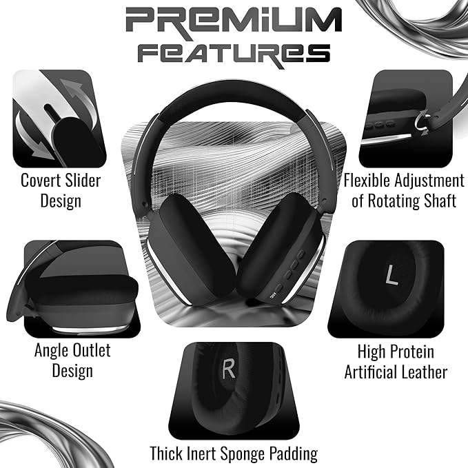 Wireless Over-Ear Headphones, Bluetooth 5.4, Active Noise Canceling ANC, 100H Battery, Foldable, Built-in Mic, Soft Earpads, Adjustable for Gym, Work, Travel, iOS/Android