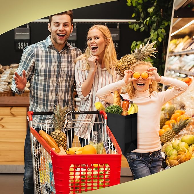 Reginary Reusable Totes Bags - 100 Pcs Non Woven Grocery Handle Bags for Shop Events & Retail Store(Multicolor)