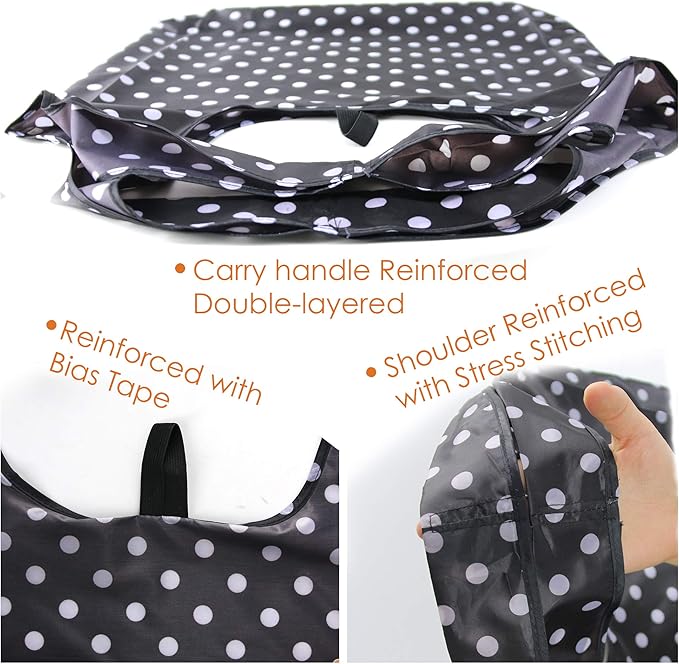 BeeGreen Geometry Reusable Grocery Bags Bulk 6 Packs X-Large, Reusable Shopping Bags Foldable for Groceries, Vegetables, Fruits Watertight Bulk Tote Bags Washable For Women and Men