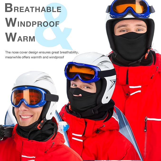 Ski Mask for Men Women, Nose Opening Breathable Warm Balaclava Face Mask Windproof for Skiing Snowboarding Cycling