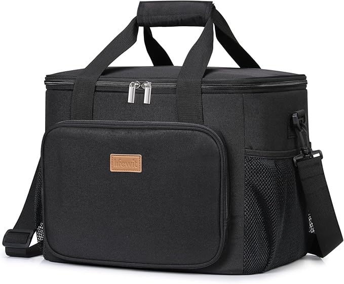 Lifewit Large Lunch Bag Insulated Lunch Box Soft Cooler Cooling Tote for Adult Men Women, Burgundy 40-Can (24L), 13.7"×11"×11"