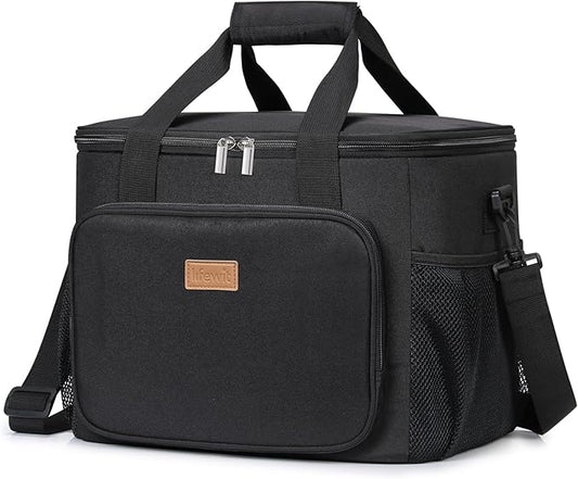 Lifewit Large Lunch Bag Insulated Lunch Box Soft Cooler Cooling Tote for Adult Men Women, Burgundy 40-Can (24L), 13.7"×11"×11"