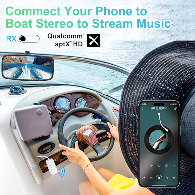 Bluetooth Transmitter Receiver, 2-in-1 V5.3 Wireless Adapter for Airplane, TV, PC, Gym, Switch. Supports up to 2 AirPods/Headphones. Audio Receiver for Car/Home Stereo,with AptX Low Latency & HD