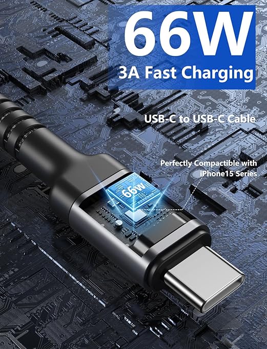 PRAKIE USB C to USB C Cable 6FT, USB Type C Fast Charging Cable 2Pack Nylon Braided USBC iPhone Charger Cord Compatible with iPhone 17/16/15/Pro Max/PlusSamsung Galaxy S23/LG/Switch