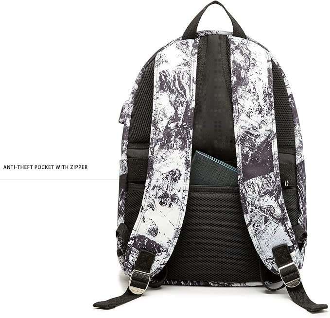 Kinmac Water Resistant Laptop Backpack with USB Charging Port for Laptop Up to 15.6 Inch (Snow Mountain)