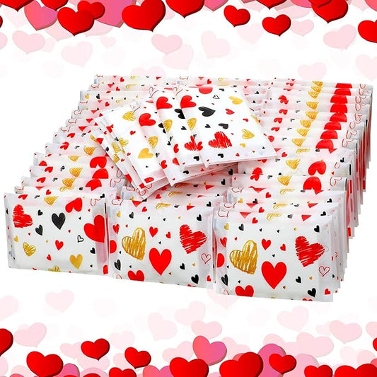Eaasty 50 Packs Pocket Pack Travel Size Facial Tissues 3 Ply Paper Mini Wedding Tissues for Guests Travel Valentine Wedding Party Favors