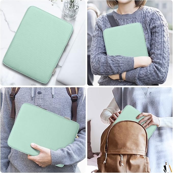 MoKo 9-11 Inch Tablet Sleeve Bag Carrying Case Fits iPad air 5 10.9" 2022, iPad Pro 11 M2 2022-2018, iPad 10th 10.9,iPad 9/8/7th Gen 10.2,iPad Air 4 10.9/Air 3 10.5,Tab S8/S9 11", Mint Green