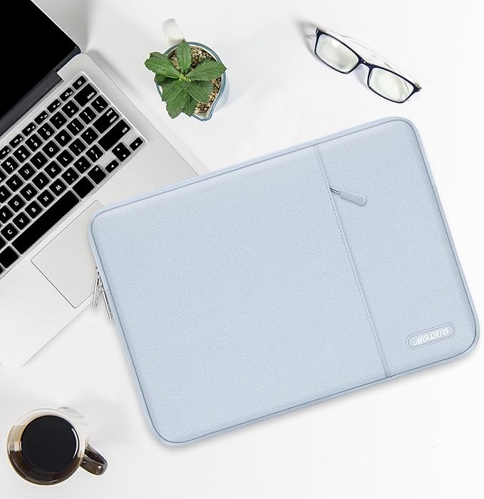 MOSISO Laptop Case 15 inch, 15 inch Laptop Sleeve Compatible with MacBook Air 15 M4 A3241 M3 A3114 M2 A2941 2025 2024 2023,Dell XPS 15,Polyester Vertical Computer Sleeve Bag with Pocket, Baby Blue