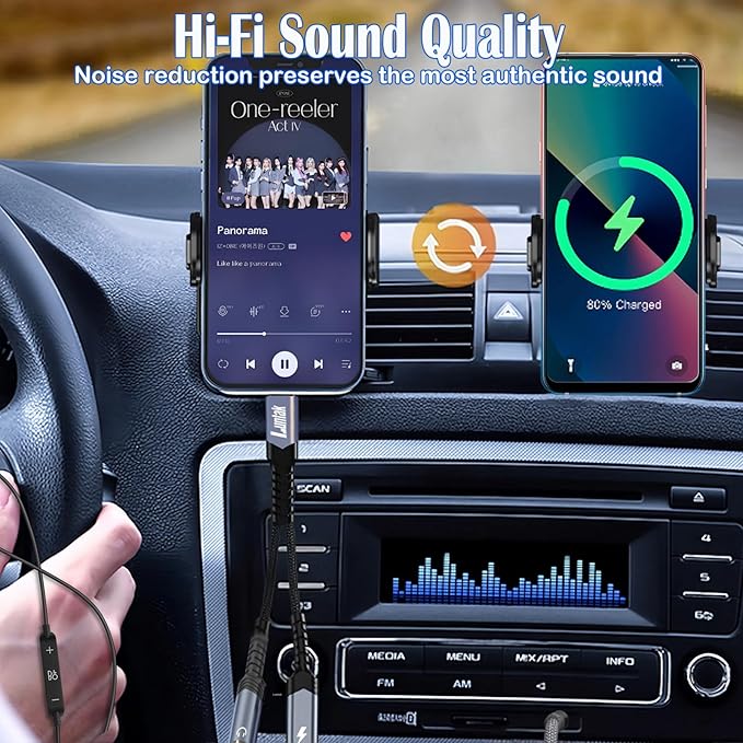 USB C to Headphone Jack Adapter and Charger,2 in 1 USB C to 3.5mm Audio Adapter with PD 60W Fast Charging Dongle Cable Cord for iPhone16/15 Pro Max,Samsung GalaxyS25-S21,Google Pixel8/7,iPad Pro