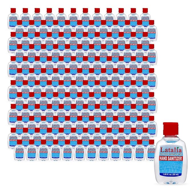 Mini Hand Sanitizer | Pack of 96 Unscented Hand Sanitizer Travel Size with 80% Alcohol, Pocket-Friendly, Quick-Dry, Moisturizing & Everyday Clean Hands (55ml & 1.85 fl. oz)