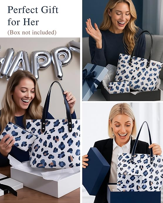 Nylon Tote Bag for Women, Floral 2-in-1 Set with Makeup Bag, Waterproof Large Capacity Shoulder Purse for Travel & Gift