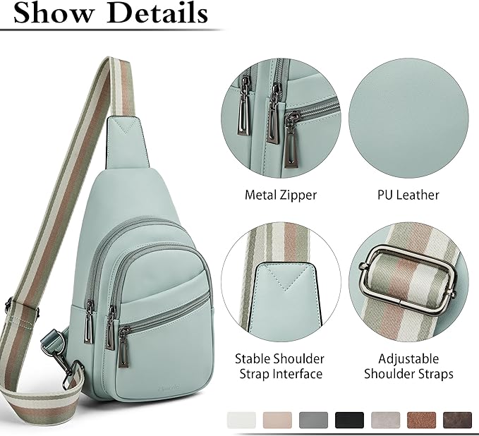 Sling Bag Crossbody Bags for Women Small Cross Body Bag Fanny Packs Chest Sling Purse for Daily Travel Leisure Sport