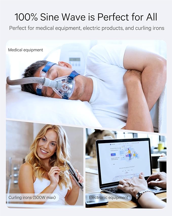 DOACE 220v to 110v Voltage Converter for European Travel: Max 500W Pure Sine Wave Voltage Converter US to Europe - 220 to 110 International Power Adapter Plug Combo Step Down Transformer White