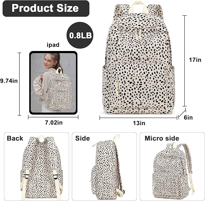 School Backpack for Teens Large Corduroy Bookbag Lightweight 15.6 inch Laptop Bag for Girls Women Casual High School College