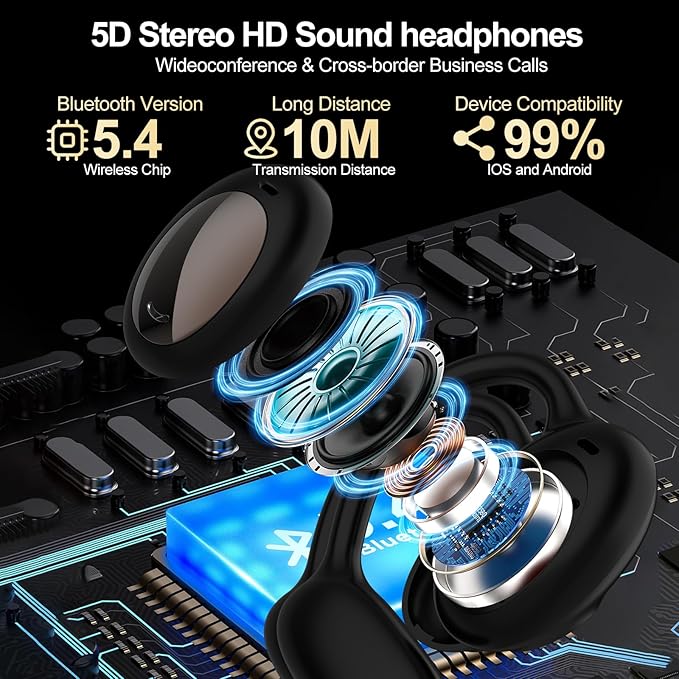 AI Translation Earbuds Real Time 3-in-1, 144 Language No Subscription Fees, Language Translator Device with APP Fit iOS & Android Bluetooth Headphones for Business Office and Travel (Black)