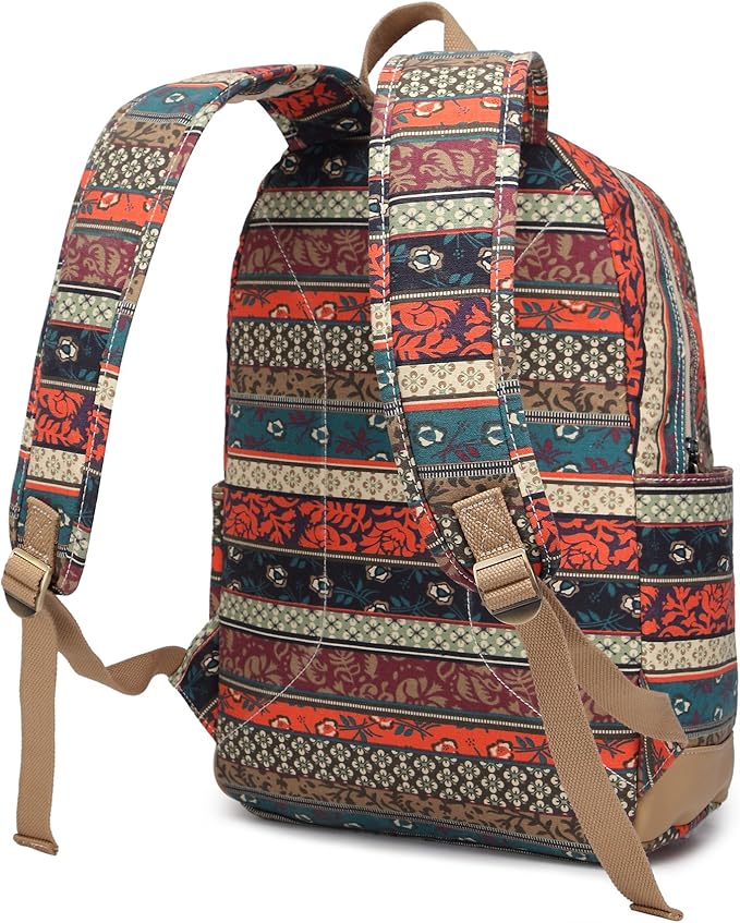 Kinmac New Bohemian Laptop Backpack with Massage Cushioned Straps Travel Outdoor Backpack for Laptop Up to 15.6 Inch