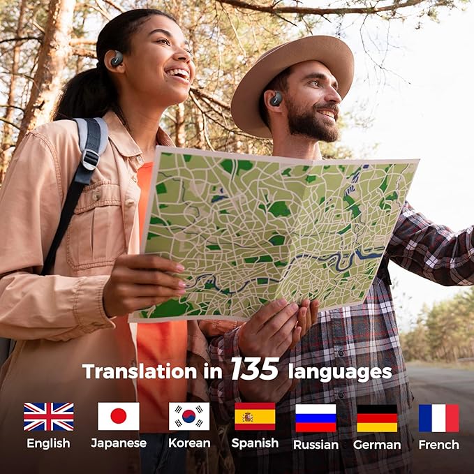 MINISO X15 PRO Translation Earbuds Open Ear Headphone Bluetooth 5.4 OWS AI Headphones Support 148 Languages Wireless Ear Buds with Earhooks IPX5 Waterproof Bluetooth Black（with AI）