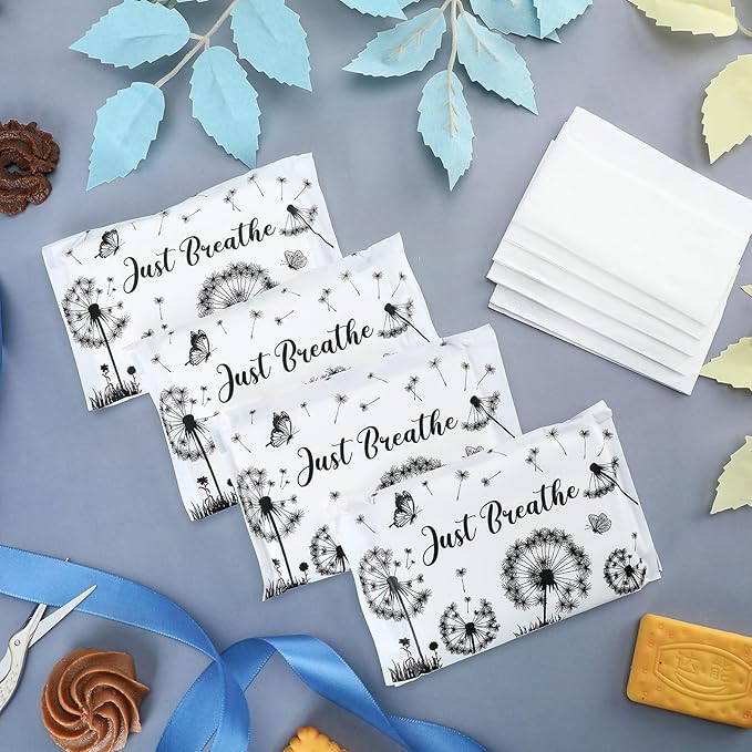 PerKoop 100 Packs Travel Size Tissues Disposable Pocket Facial Tissues Bulk for Travel Wedding Guest School Wallet Purse Home Supplies, 1000 Sheets 3 Ply(Dandelion)