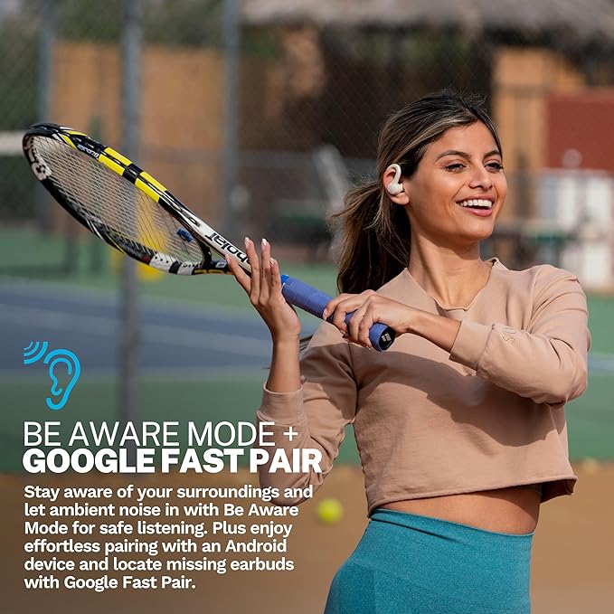 JLab Go Sport+ Wireless Workout Earbuds Featuring C3 Clear Calling, Secure Earhook Sport Design, 35+ Hour Bluetooth Playtime, and 3 EQ Sound Settings (Sand)