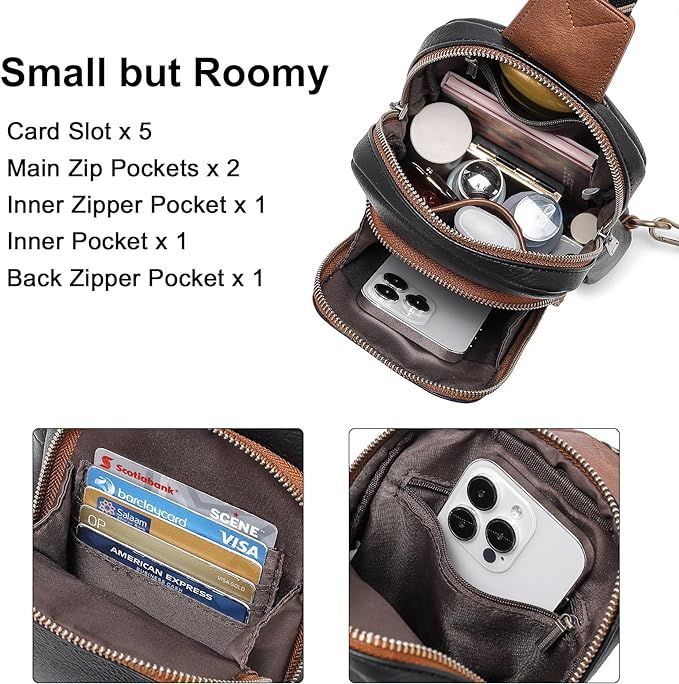 CLUCI Crossbody Bags for Women Men,Leather Sling Bag Cross Body Backpack for Woman Gifts for Women Birthday Unique