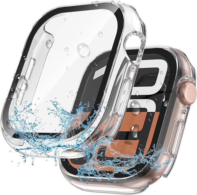 2 in 1 Waterproof Case for Apple Watch Screen Protector Series 10 Series 11(2025) 42mm Built-in Tempered Glass [Overal Protective] Ultra-Thin PC Bumper Cover Compatible iWatch